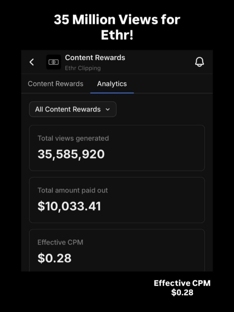 Ethr Analytics Proof